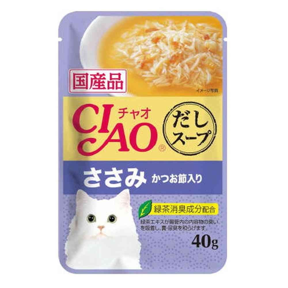 이나바 챠오 고양이 다시 스프 닭가슴살&가다랑어포 파우치 40g