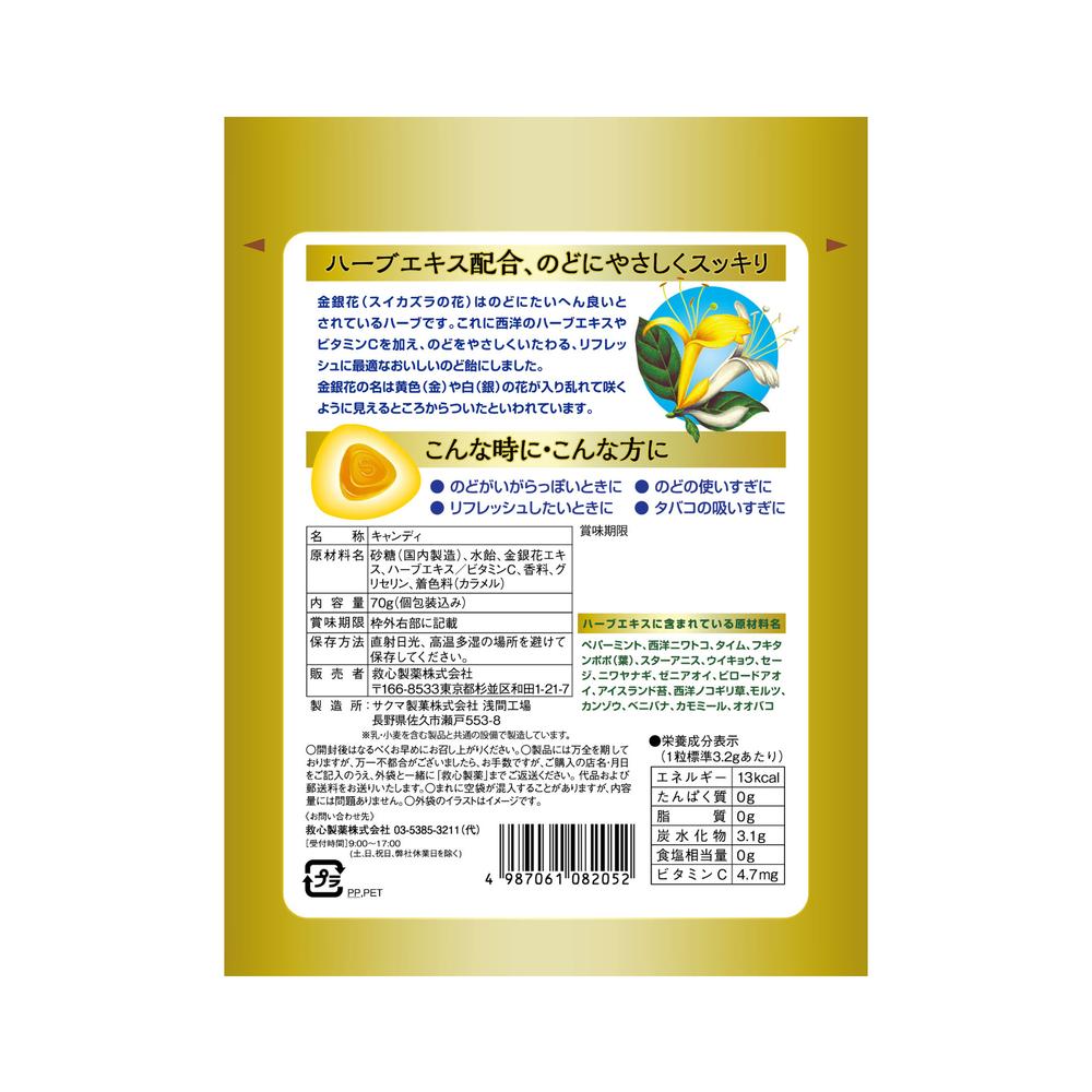 구심제약 목에 좋은 금은화 목캔디 70g(개별포장 포함)