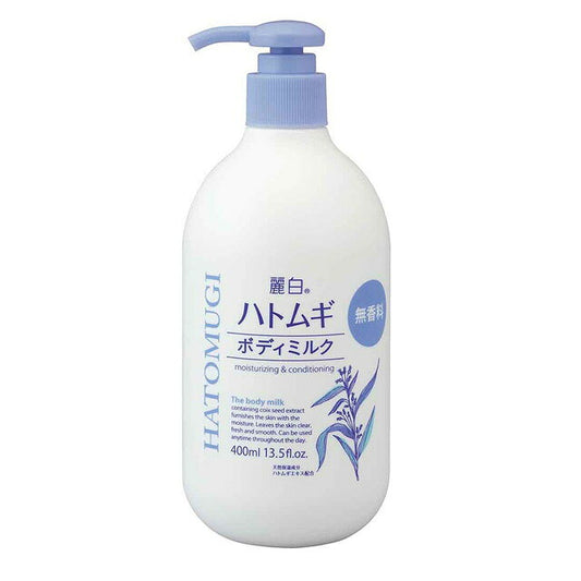 쿠마노유시 레이하쿠 하토무기 바디 밀크 무향 400ml