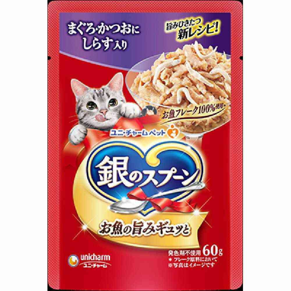 유니참 긴노스푼 파우치 참치&가다랑어 멸치 60g