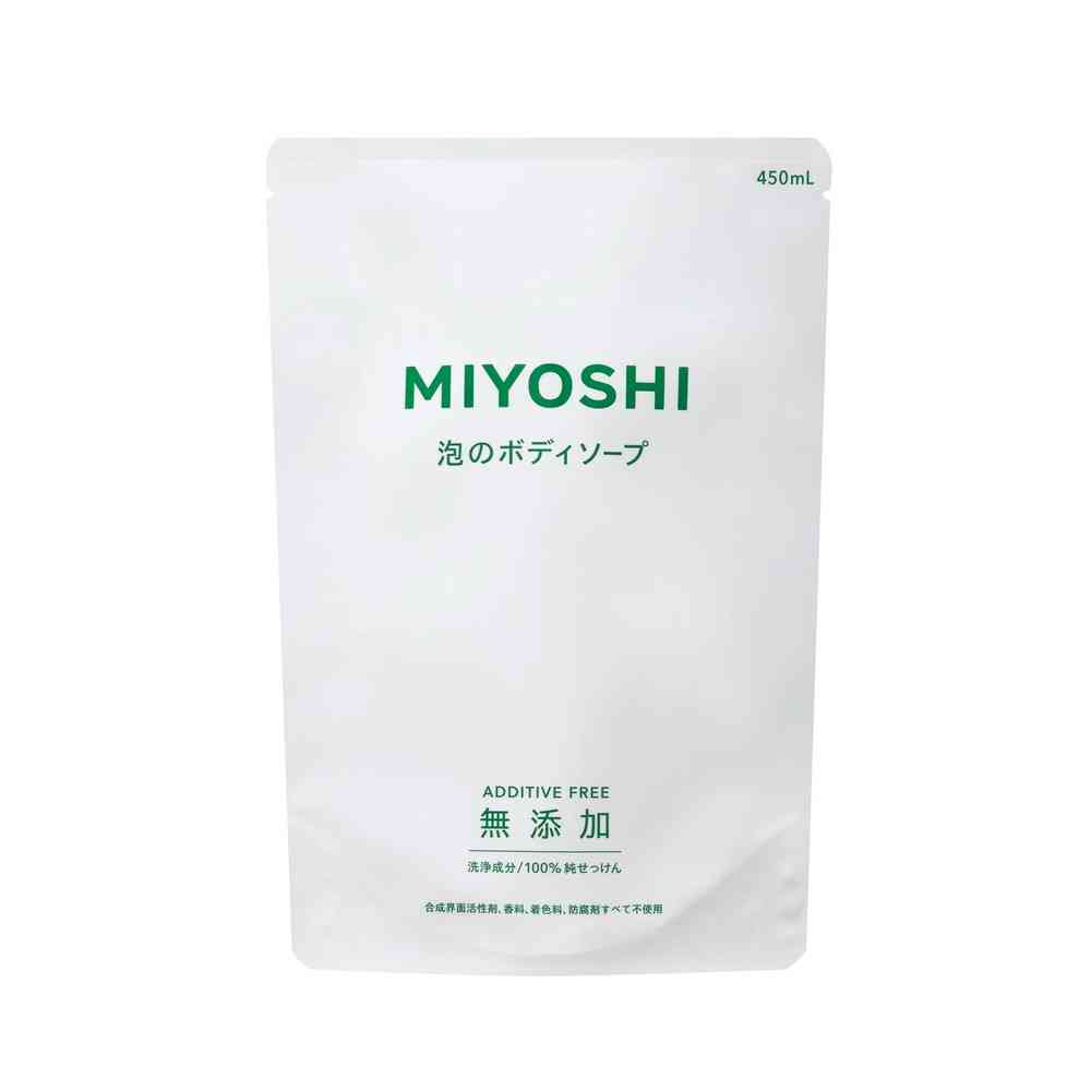 미요시 무첨가 비누 거품 바디 비누 리필 450 ml