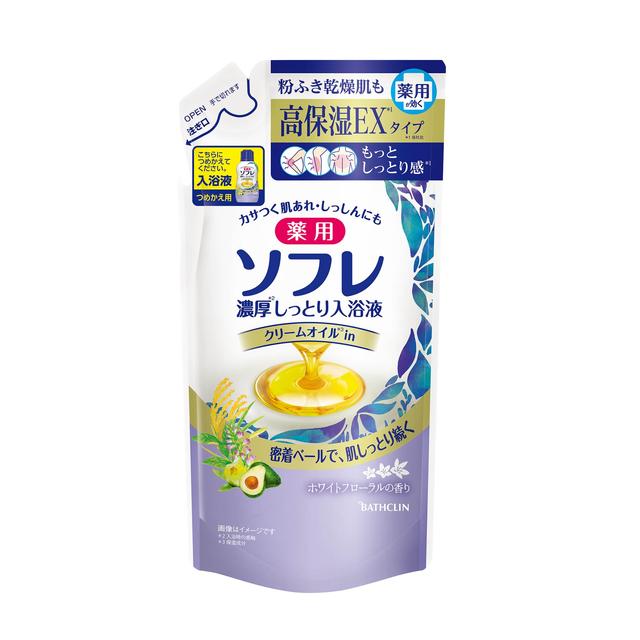 바스크린 소프레 진한 보습 약용 입욕액 화이트 플로럴향 리필 400ml