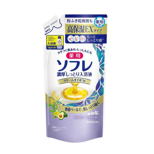 바스크린 소프레 진한 보습 약용 입욕액 화이트 플로럴향 리필 400ml