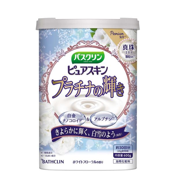 바스크린 퓨어스킨 플래티넘 광채 화이트 플로럴향 입욕제 600g