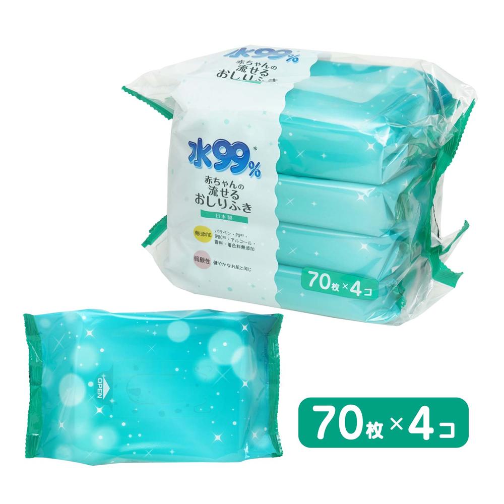 SU 물 99% 변기에 버리는 엉덩이 물티슈 70매