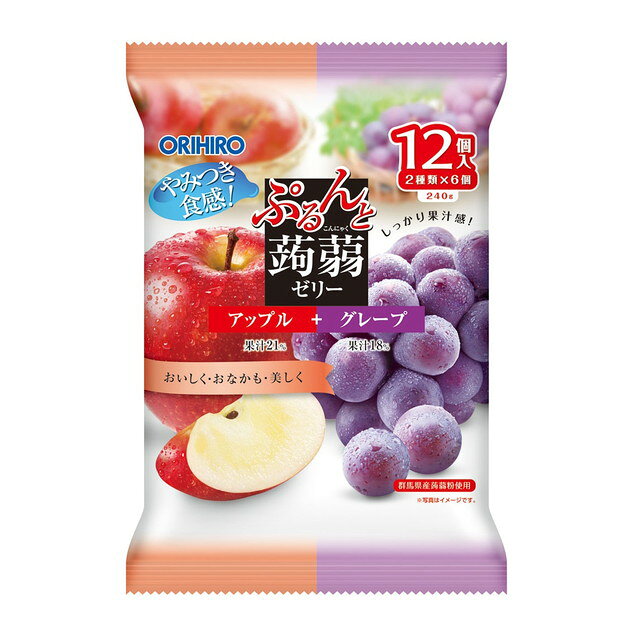 오리히로 푸룬토 곤약젤리 모둠(사과+포도) 20g × 12개입