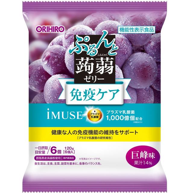 오리히로 푸룬토 곤약젤리 플라즈마 유산균 거봉맛 20g × 6개입 × 3개 세트