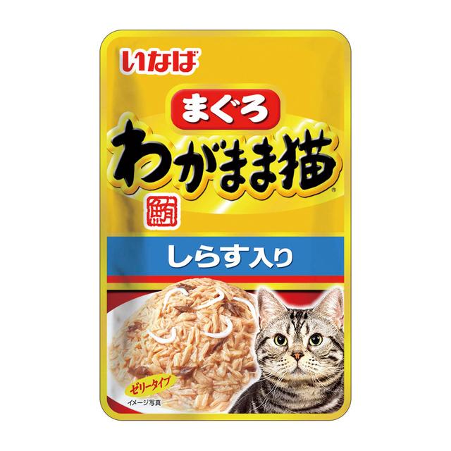 이나바 와가마마네코 고양이 습식사료 참치&가다랑어 멸치 토핑 파우치 40g