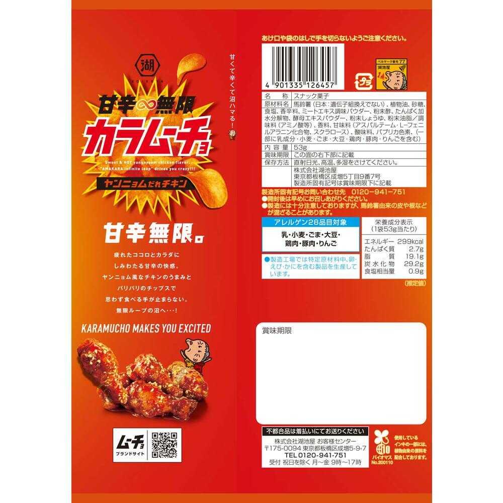 코이케야 달콤매콤 카라무초 양념치킨맛 53g × 12개 세트