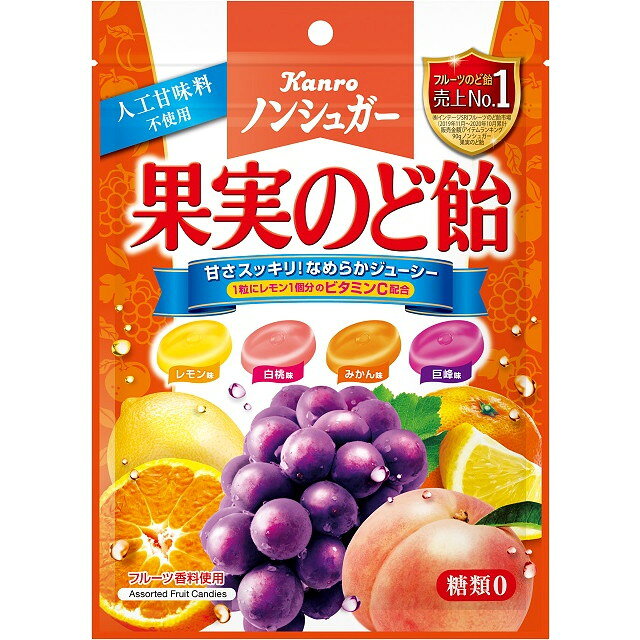 칸로 무설탕 과일 목캔디 90g x 6개 세트