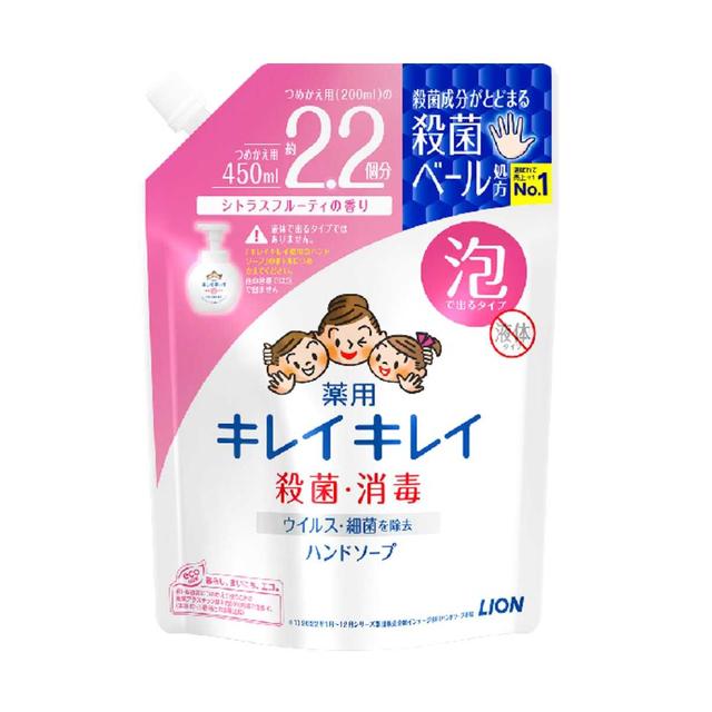 라이온 키레이키레이 거품 핸드워시 리필용 대용량 450ml