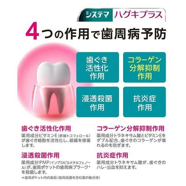 라이온 시스템a 하구키 플러스 약용 치약 90g