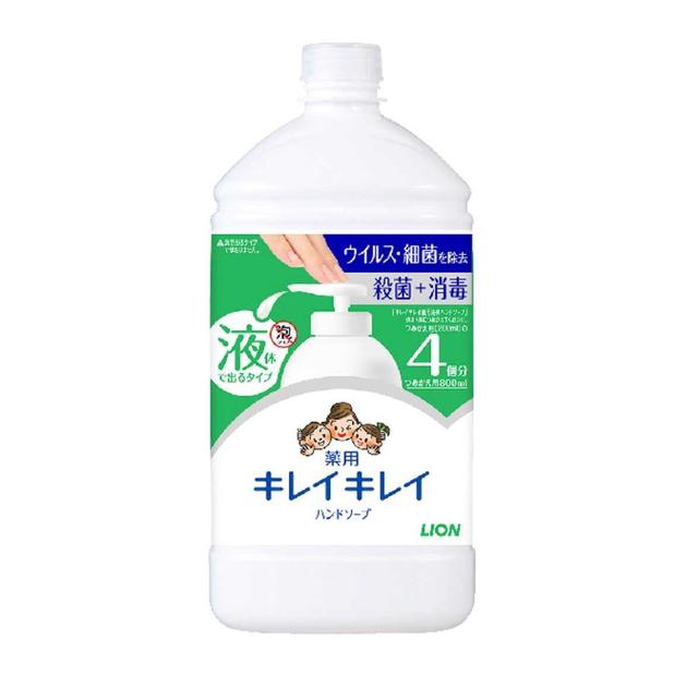 라이온 깨끗한 깨끗한 액체 핸드 비누 리필 특대 800 ml