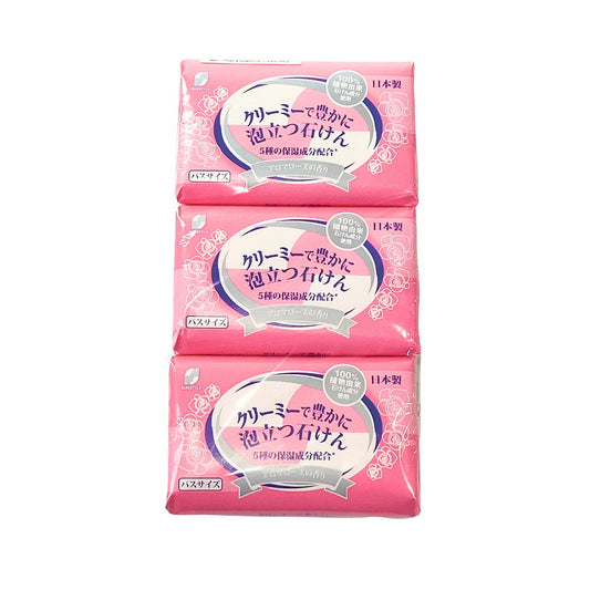 일본메디코 풍성한 거품 아로마 로즈 비누 130g × 3개입